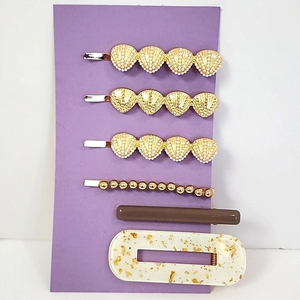 Greetings Birthday Card + 6x Ornate Hair Clips Pop-Up Snow Globe, NWOT.